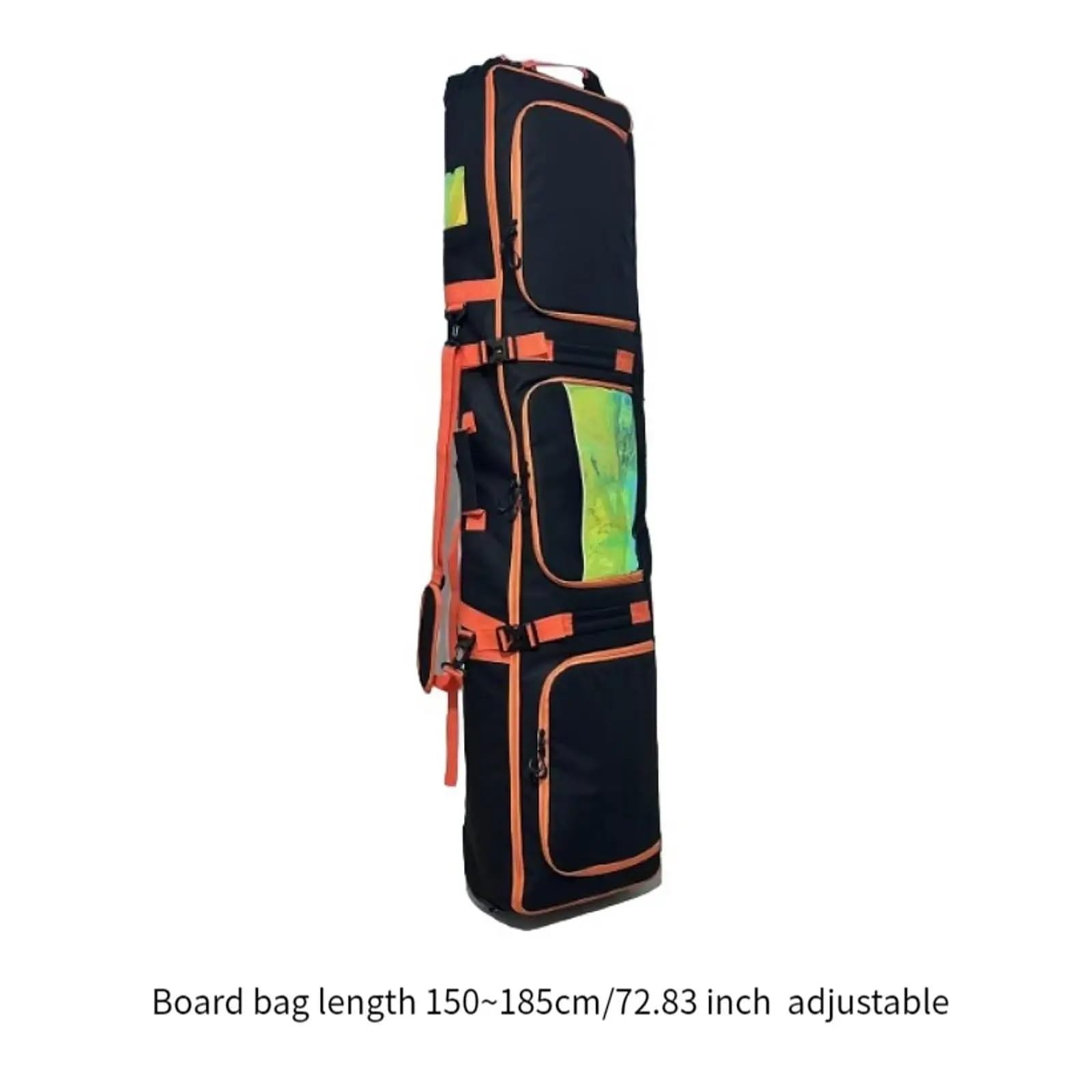 Sacca Snowboard Borsa da Sci Borsa da Snowboard Borsa portaoggetti con Nero Riflettente Uomo Donna con Maniglia for Il Trasporto(Black Orange)