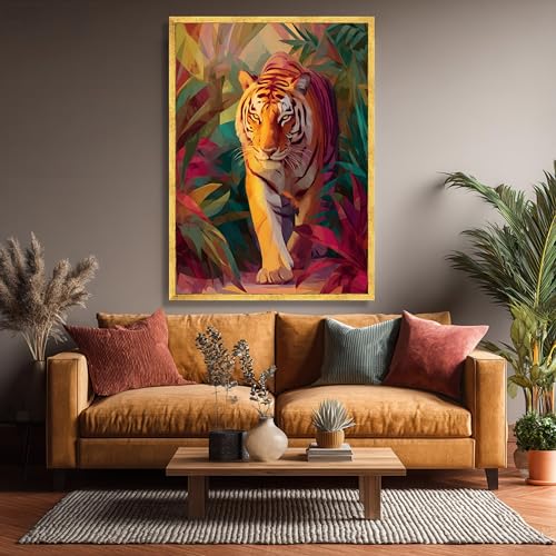 Tableau tigre sans cadre deco murale salon pour transformer un mur vide - 4