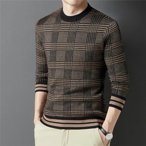 Classic O-Neck Jacquard Men's Jumper Autumn and Winter Fashion Business Casual Wool Knitwear Sweater2