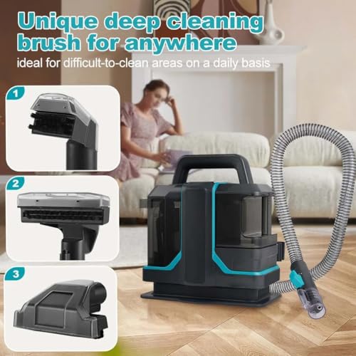 Limpiador portátil para alfombras, potente limpieza profunda de manchas con tanque doble de 1080 ml, ideal para derrames y desorden de mascotas en alfombras, escaleras, tapicería