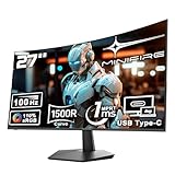 Minifire 27 Inch 100Hz Curved Monitor, USB Type-C Port, Built in Speaker,...
