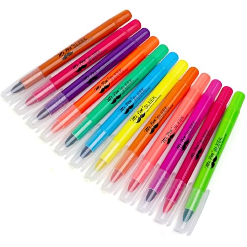 Image of Mr. Pen- No Bleed Gel Highlighters, Fluorescent Assorted Colors, 12 Pack | Bible Highlighters and Pens No Bleed, Bible Markers for Study, Journaling, School Supplies and Accessories