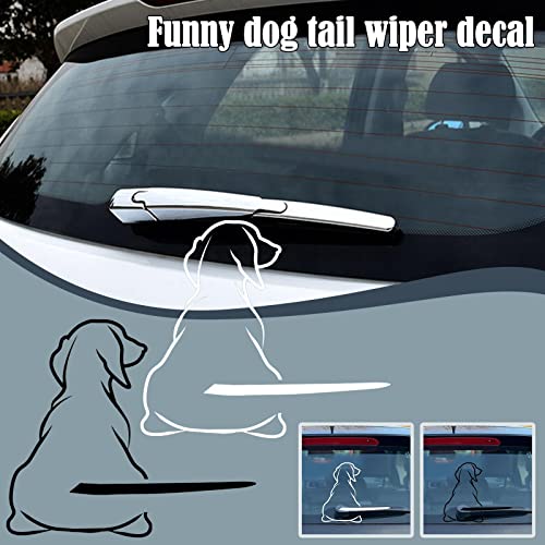 ZXCVWWE Lustiger Hunde-Aufkleber für Pkw-Heckscheibe und Heckscheibenwischer, wackelnder Schwanz, reflektierender Vinyl- Auto-Aufkleber