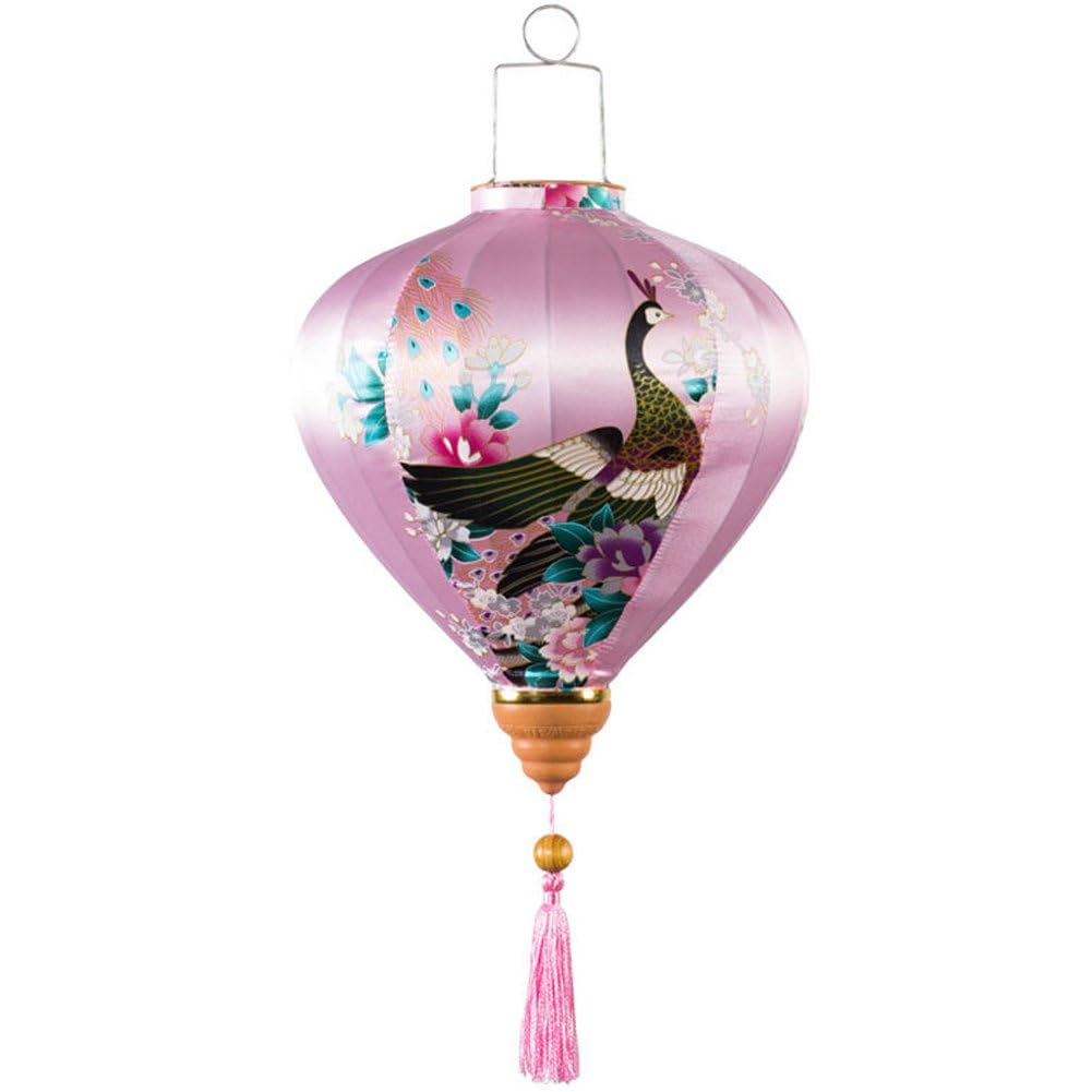 Ppmter Retro Chinese Lantern, Asian Vietnamese Lantern, Vintage Silk Lanterns, Hanging Lanterns for Outdoor Home Wedding Party Decoration