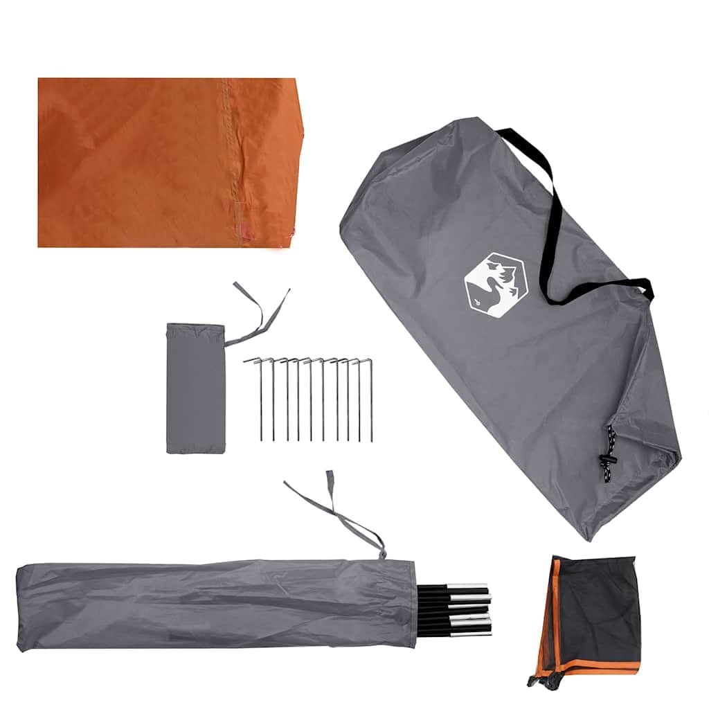 vidaXL Cortaviento de Camping Impermeable Gris Naranja 510x153 cm, Cortavientos de Playa, Cortaviento para Caravana, Cortavientos de Autocaravana