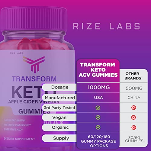 rize labs - Transform Keto (ACV) Apple Cider Vinegar Advanced Gummies (120 Gummies) (Pack of 2) - Thumbnail 6