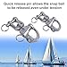 CHANGE MOORE 6 Pcs Marine Swivel Snap Shackles, 316 Stainless Steel Swivel Eye Snap Shackle Quick Release Carabine, Quick Release Clip for Sailing Rigging Shackles, Sailboat Spinnaker Halyard 5.2''