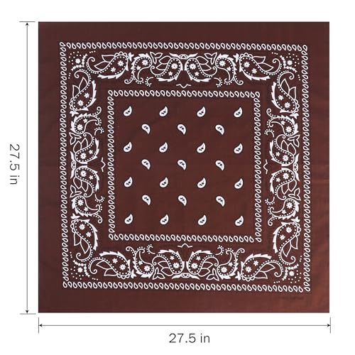 Image of Mochabao 100% Cotton 27 inch x 27 inch Large Bandanas for Men & Women, Multi-Purpose Bandana Headbands, Square Head Scarf