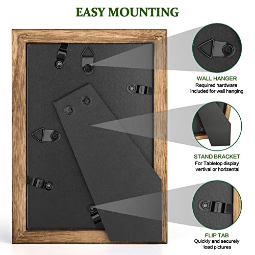 Emfogo 4X6 Picture Frames Photo Display For Tabletop Display Wall Mount Solid Wood High Definition Glass Photo Frame Pack Of 2 #TOP4