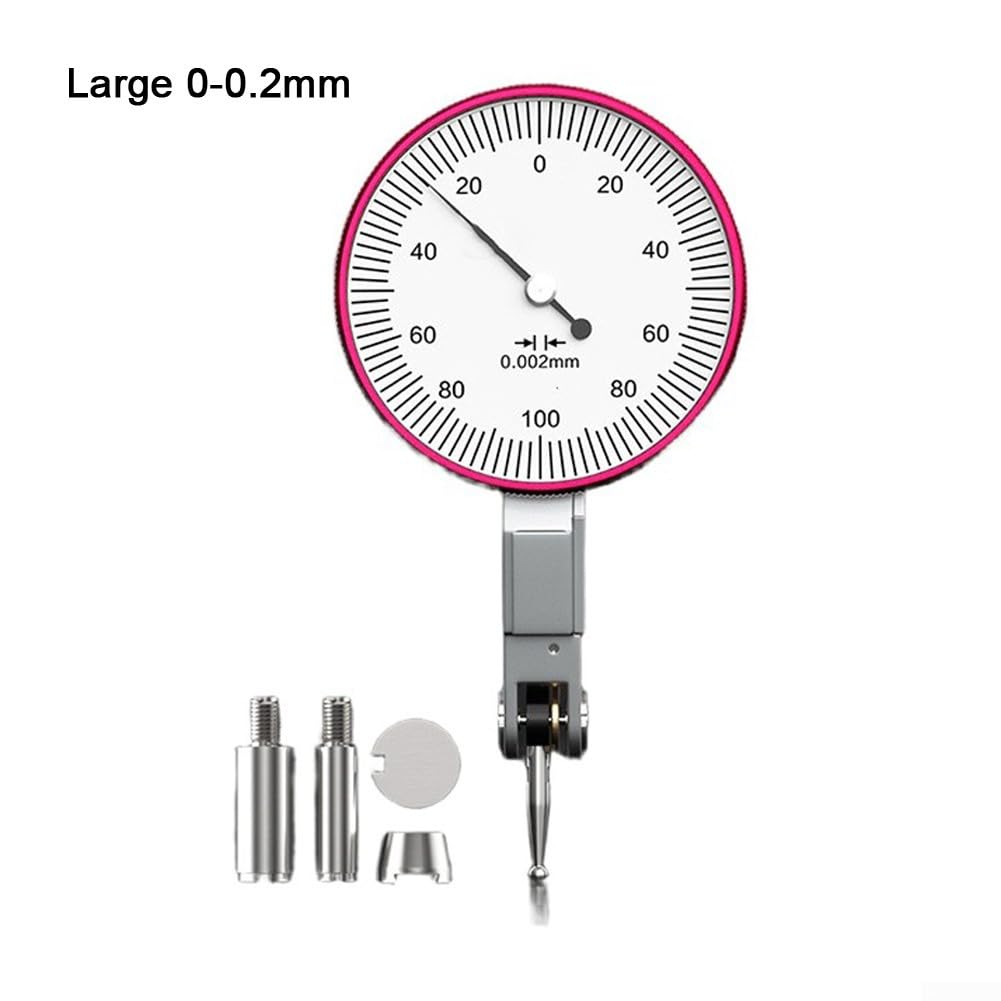 Inversión automática para indicador de prueba de dial con rango de 0 a 0 de 8 mm y resolución 0 002 para instrumentos de medición de precisión (grande 0-0,2 mm)