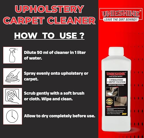 Image of Concentrated Upholstery & Carpet Cleaner | Car Interior, Sofa, Carpet & Roof Cleaner | Deep Stain Removal, Fresh Fragrance & Multi-Surface Fabric Cleaning Solution [1L Concentrated]