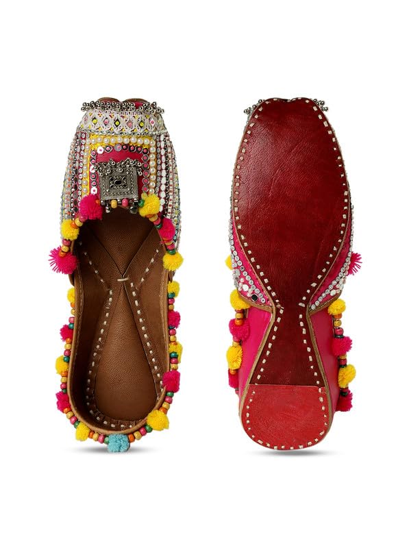 pehnawacraft Rubaru Boho Jutti for Women | Punjabi Jutti | Mojari for Ladies | Bridal Soft Leather Ethnic Juttis-picture-42