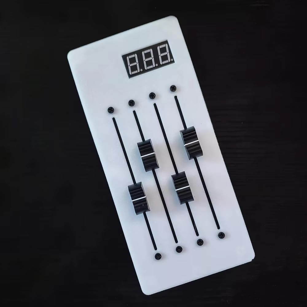 Toplionace Digitaler CC Controller mit Display – 4-Spur-MIDI-Controller mit langen Fadern für DAWs (Weiß)