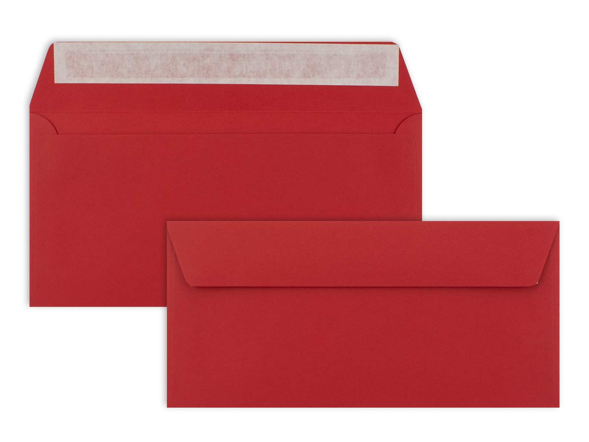 75 sobres, formato DL, 11 x 22 cm, 110 g/m², rígidos, cierre autoadhesivo, color rojo rosado, marca de calidad: FarbenFroh by GUSTAV NEUSER