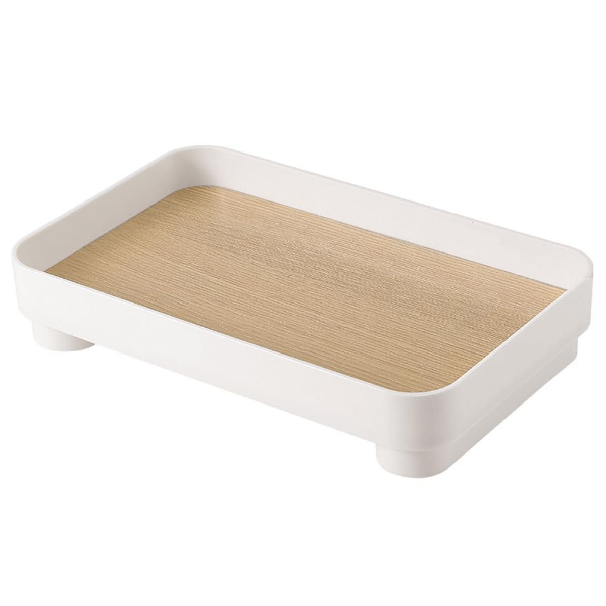 Bandeja multifuncional de madera Tofficu organizador joyas baño 1