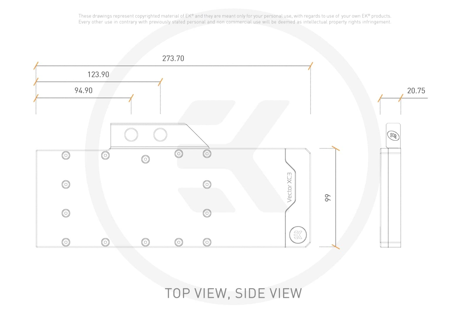 Ek water blocks accessoire de matériel de reoidissement