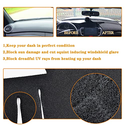 Hex Autoparts Dash Cover Mat Dashboard Pad Dashmat Sunshield Cover Black Replacement for Toyota Corolla 2014-2018