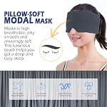 Mavogel Sleep Mask, Modal Material Eye Mask for Sleeping, Ultra Soft Skin Friendly Full Eye Covers for Women Men, Light Blocking Sleeping Mask for Travel Yoga Nap, Fully Adjustable Strap, Dark Grey - Image 2