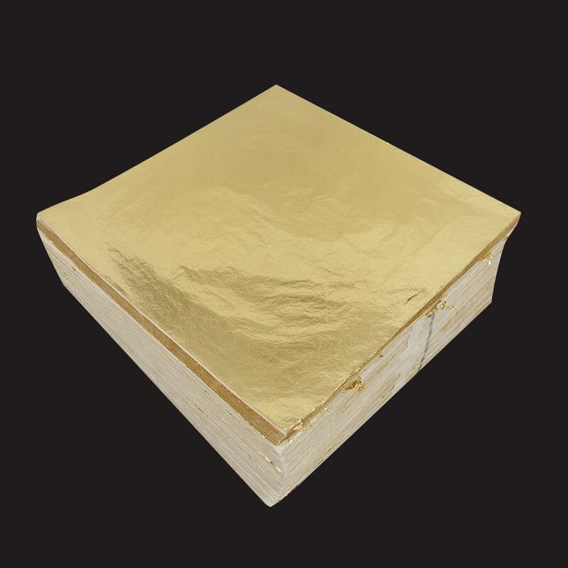 Feuilles D'Or Brillantes Pour Dorure - Lot De 100, 8x8,3 Cm, Pour Bricolage, Décoration, Bijoux, Non Comestible