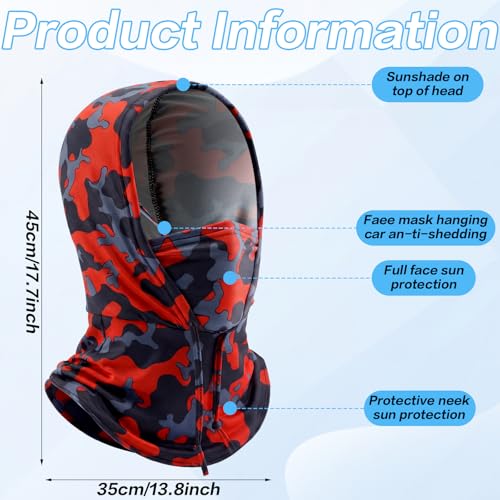 Image of Patelai 6 Pcs Summer Balaclava UV Face Mask Sun Protection Cooling Hood Full Head Face Cover for Women Men Cycling Fishing