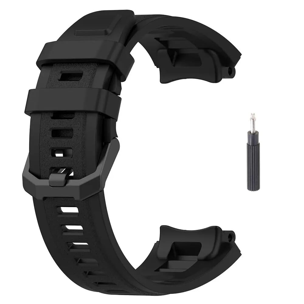T TECLUSIVE Soft Silicone Strap Band Compatible with Amazfit T-Rex 2 | Adjustable Silicone Rubber Band with Installation Tool for Trex 2 (Black) (B0CLRMY8GX) Amazon Price History, Amazon Price Tracker