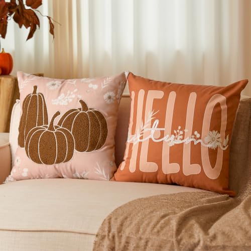 Fall Decor Pillow Covers 18x18 Set of 2 for Home, Autumn