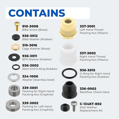 Xinafan 6307755 630-7755 Wall Hydrant Repair Kit Compatible With Prier Faucet Repair Kit 500 400 300 Series Part Accessories Pressure Vacuum Breaker Outdoor Faucet Wall Hydrants Replacement thumb #4
