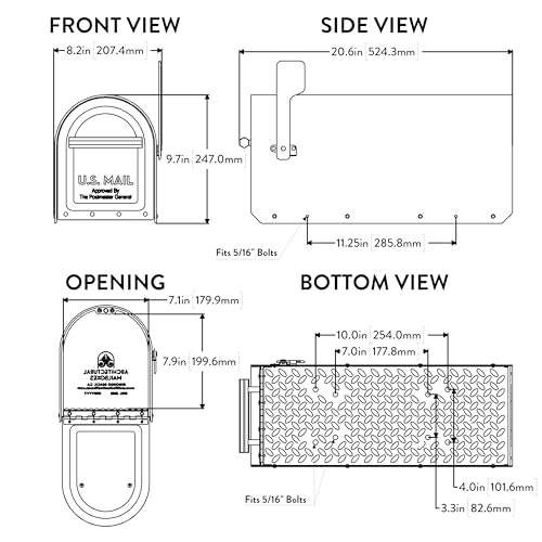 Image of Architectural Mailboxes Sequoia Galvanized Steel Post Mount Mailbox, Compatibility Code G, 5560RZ-SR, Rubbed Bronze, Large Capacity | Galvanized steel build for outside with rust-resistant powder-coat finish and a magnetic door closure. USPS approved.