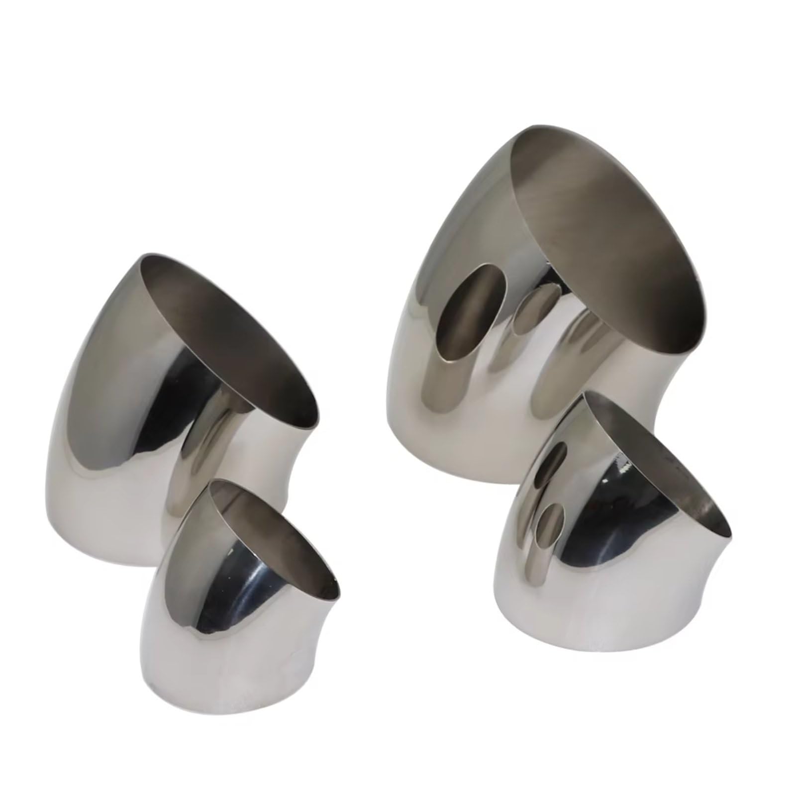 Terminales Escape Universal 304 Acero Inoxidable Codo 45 Grados Tubo Soldadura Sanitaria Junta Montaje Escape Motocicleta Coche Soldado(OD 60MM-1.2MM,5PCS)