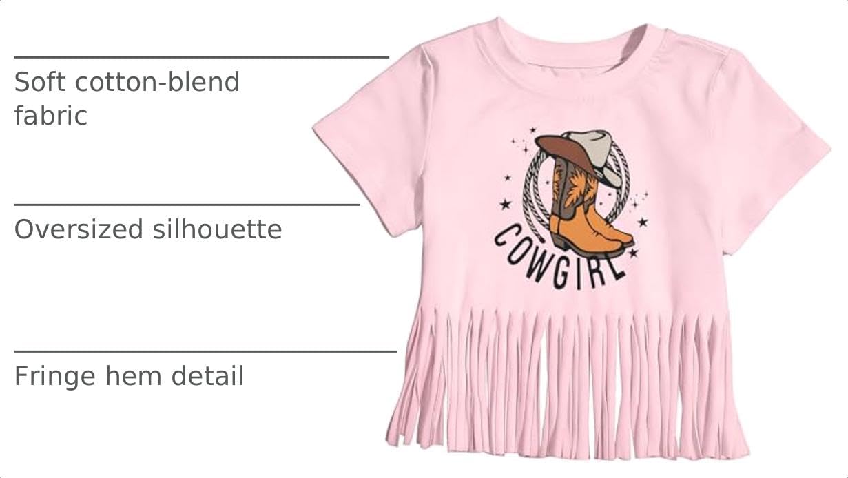 Cowgirl Outfits for Girls Kids Western Country Rodeo Boots Fringe Shirt