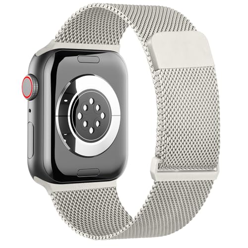 Image of Meliya Metal Straps Compatible for Apple Watch Strap 38mm 40mm 41mm 42mm 44mm 45mm 46mm 49mm Women Men, Adjustable Mesh Loop Magnetic Milanese Band for iWatch Series 10 9 8 7 6 5 4 3 2 1 SE