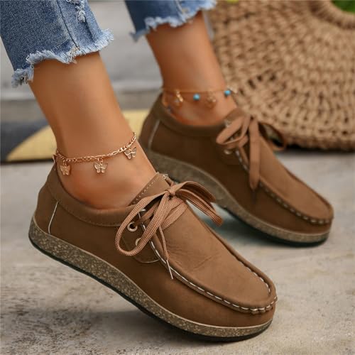 Running Shoes for Women Lace Up Sneaker Comfortable Fashion Leisure Walking Loafer Dressy Womens Platform Sneakers Lightweight Non Slip Work Office Travel Tennis Casual Sports Shoes3