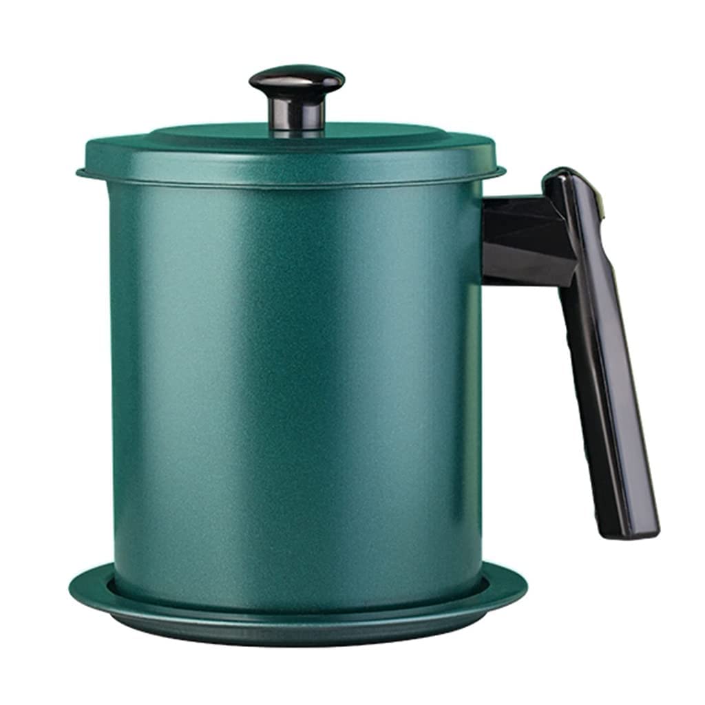 Sitko do oleju ze stali nierdzewnej 304 z pokrywką, pojemnik do przechowywania oleju o pojemności 1,7 l, z sitkiem o drobnych oczkach, separator oleju do zupy, do tłuszczu bekonowego, gotowania