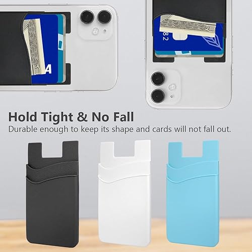 Miniatura 3 de Cartera para teléfono adherente, soporte para tarjetas de teléfono, tarjetero para la parte posterior de la funda del teléfono, soporte para