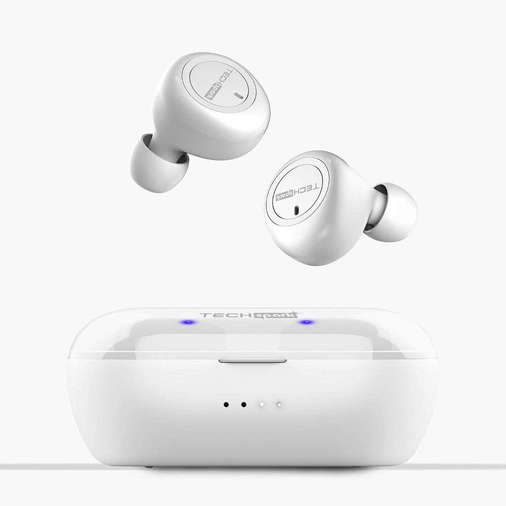 Techspark TS51 TWS Earbud with Feather Touch and IPX4 Sweat & Splash Proof with Voice Assistant Technology (White)