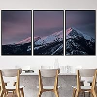 3 Piece Framed Canvas Wall Art Snow Mountain Canvas Prints Home Artwork Decoration for Living Room,Bedroom - 16