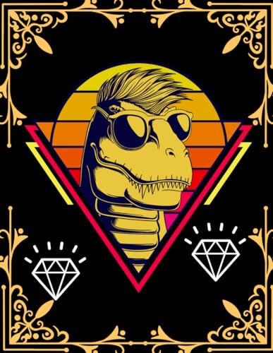 Combed Hair T-Rex: Stylish Notebook For Your Ideas: Creativity With A Dinosaur: Notebook With Luxurious Gold Corners