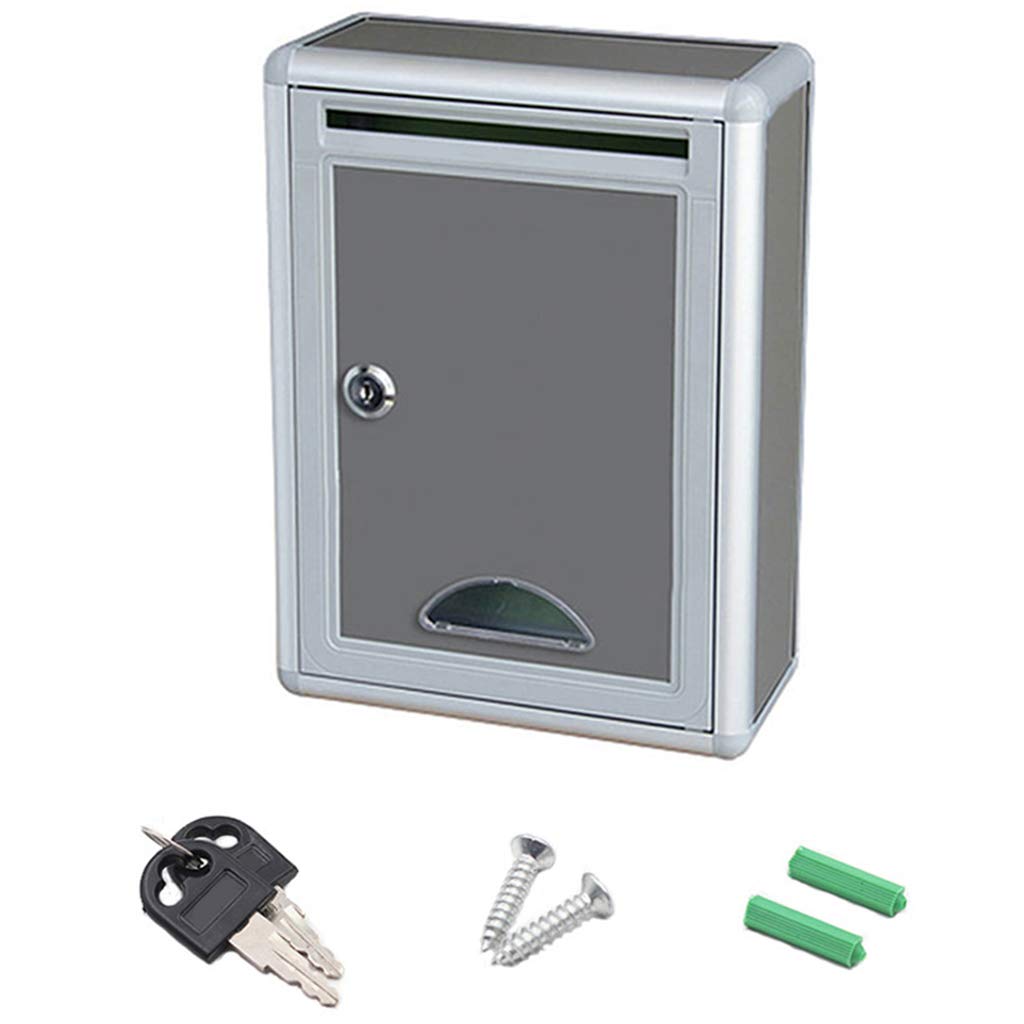 Aluminum Alloy Lockable Secure Mail Letter Post Box Mailbox Post Box for Home Garden Ornament Decor