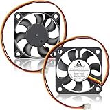 GDSTIME 50mm Fan 3 Pin, 12V 50x50x10mm Mini DC Brushless Cooling Fan Replacement for CPU Heatsink, Northbridge Cooler (2 Pack)