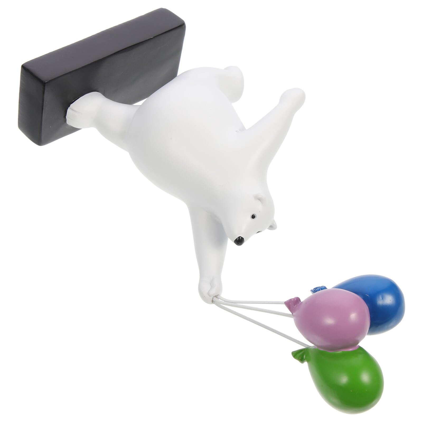 Artibetter Statuetta Orso Palloncino in Resina Brillante da Tavolo, Decorazione Casa e Ufficio Creativa, Figurina Animale Simulazione per Soggiorno e Giardino, Ornamento Unico per Ambienti