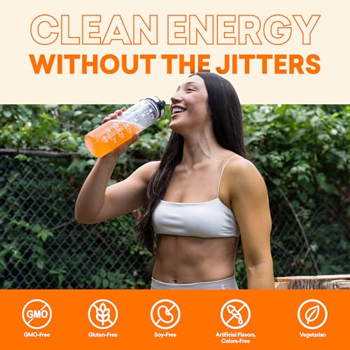 Image of EBOOST Energy Drink & Electrolyte Powder Drink Mix - Super Powder Orange with No Added Sugar, Blend of Vitamins, Nootropics, Natural Caffeine & Hydration - Pre & Post Workout - 40 Serving Tub