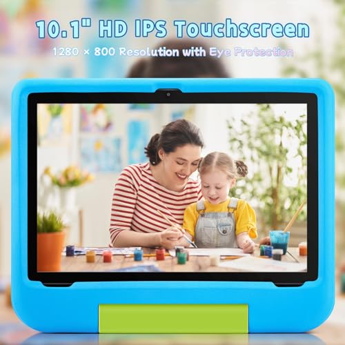 Image of Android 15 Tablet for Kids - Kids Tablet with 10.1 inch Display, 8GB+64GB, Octa-Core, WiFi 6, 5000mAh, Parental Controls & Pre-Installed Kids Apps, Tablets with EVA Case