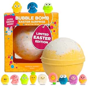 Easter Bath Bombs with Surprise Squishy Toys