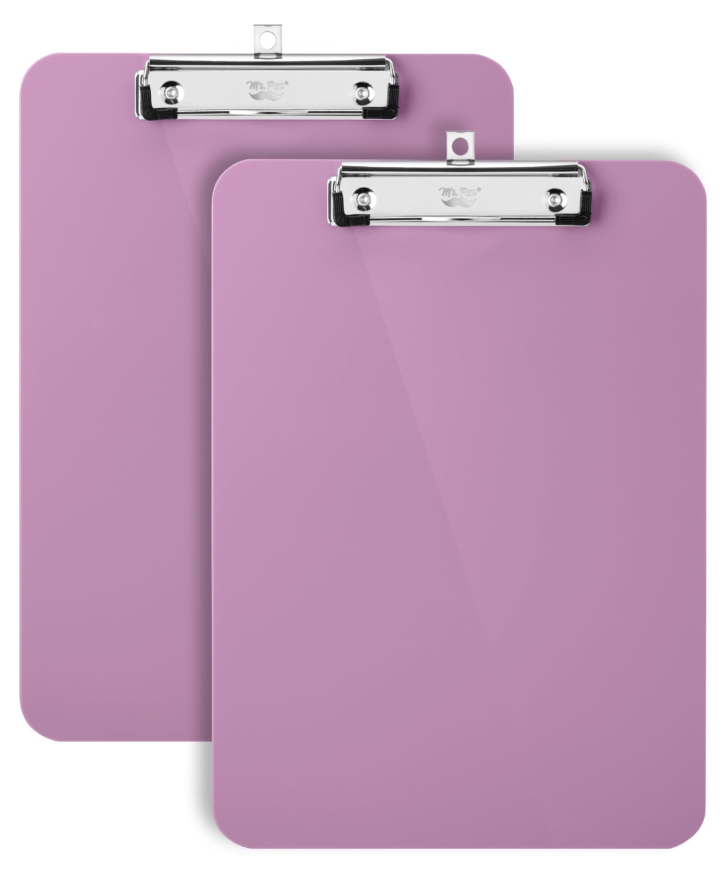 Mr. Pen- Plastic Clipboard, 12.5" x 9", 2 Pack, Lavender Mist Clipboard Plastic, Low-Profile Metal Clip with Retractable Hanging Hole