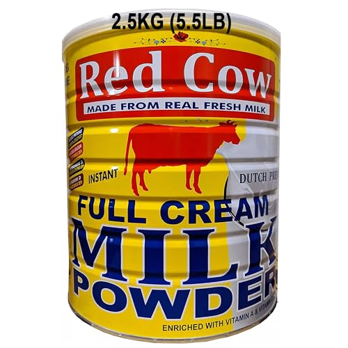 Red Cow Full Cream Milk Powder 2.5 Kg (5.5lb), Made From Real Fresh Milk, Product of Netherlands.