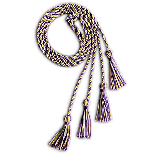 Image of Endea Graduation Double Honor Cord Three-Color (Purple /Gold /White)