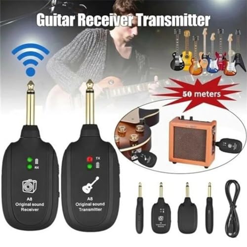 Sistema Inalámbrico para Guitarra con Transmisor y Receptor Integrados, 4 Canales, para Guitarra Eléctrica, Bajo y Violín miniatura 2