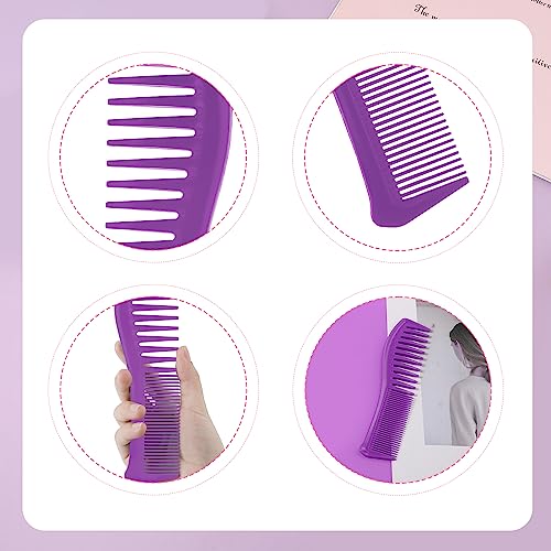2 peines para cabello, plástico, dientes anchos y finos miniatura 3