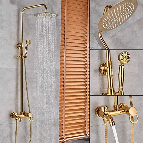 Conjunto de Ducha de baño con Mezclador de Ducha Tipo Lluvia de 8 Pulgadas, Monomando, 3 vías, con Ducha de Mano y caño Cascada.