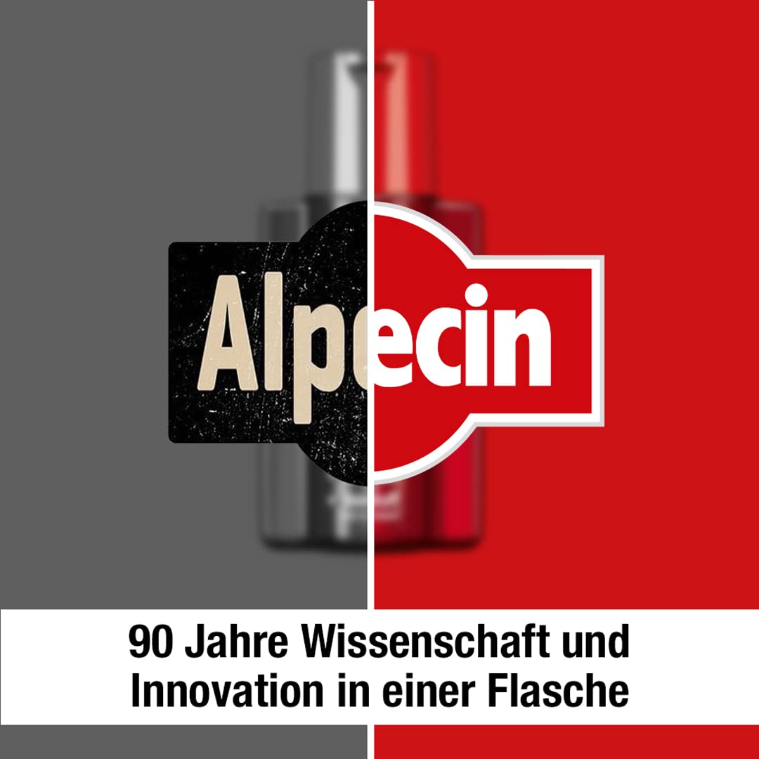Alpecin Szampon kofeinowy o podwójnym działaniu, 3 x 200 ml, przeciw dziedzicznemu wypadaniu włosów i łupieżowi, odpowiedni do szybko przetłuszczającej się skóry głowy